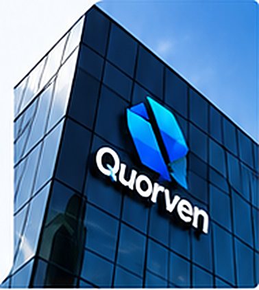 Fachada de prédio com a marca Quorven